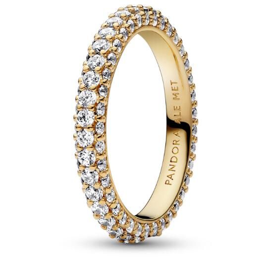 Neat ALE Met 5A-Clear CZ Pave Single Row Shine Rings