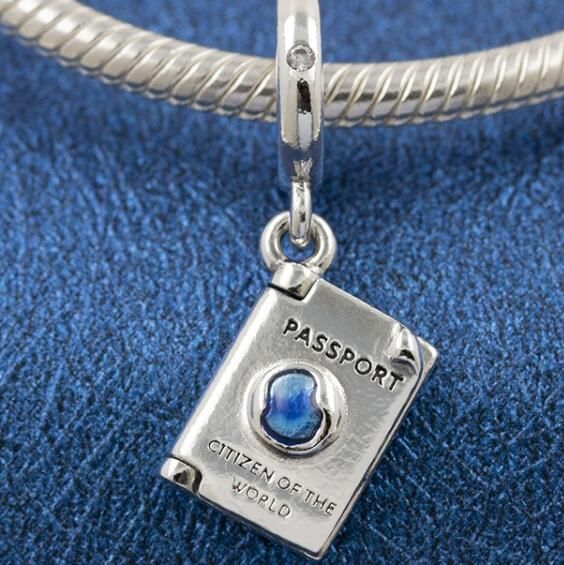 Clear S925 ALE Camera, Heart & Compass Triple Dangle Charm