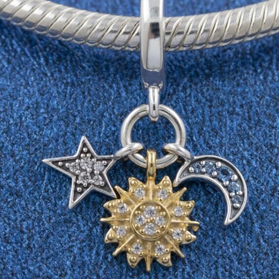 Two-tone Celestial Triple Dangle Charm