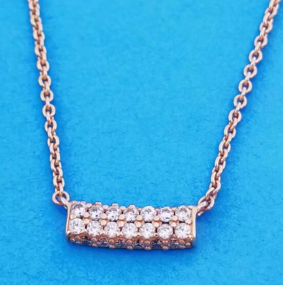 Double-row Bar Collier Necklace Rose