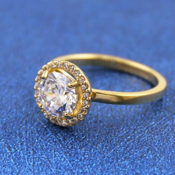 Sparkling Round Halo Shine Ring