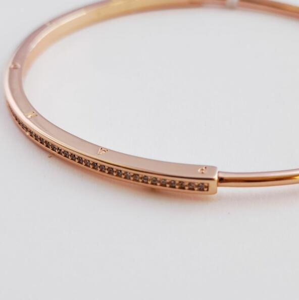Signature Rose Gold-plated Pave Bangle