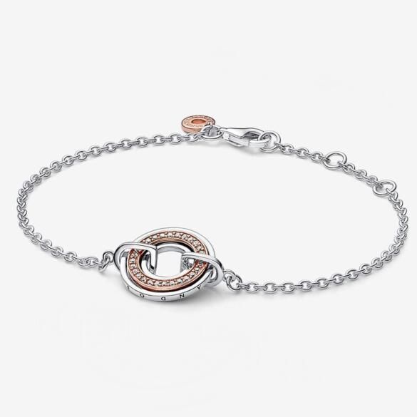 Signature Two Two-tone Logo & Pave Chain Bracelet