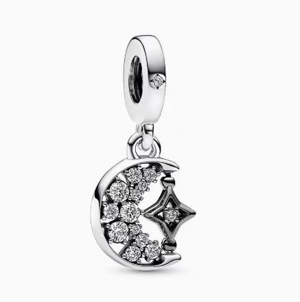 Neat Stamped Moon&Star Dangle Charms