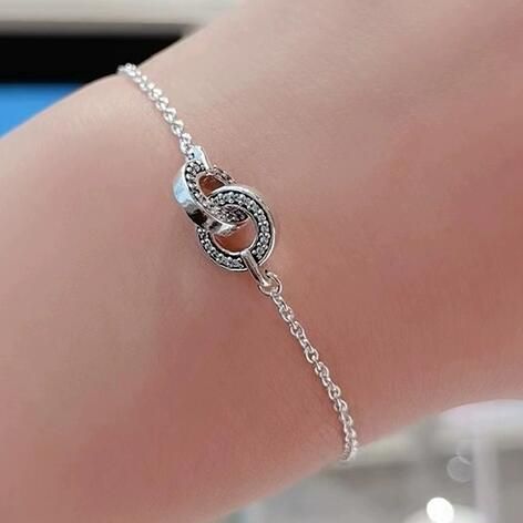 Signature Intertwined Pave Chain Bracelet-Adjust-size