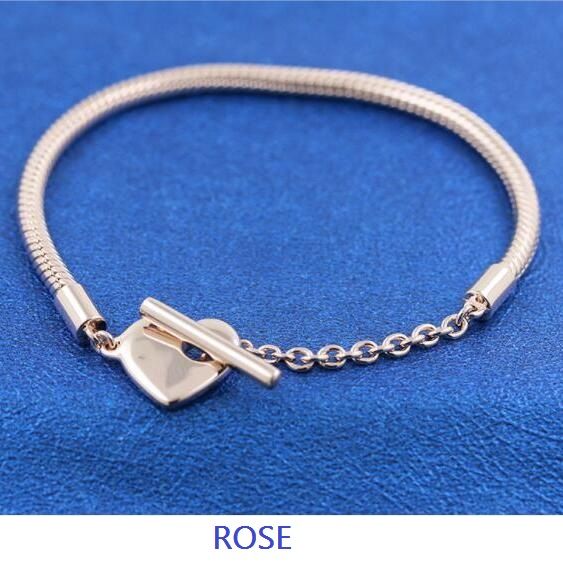 Rose Gold-pated ALE R Snake Chain Bracelets