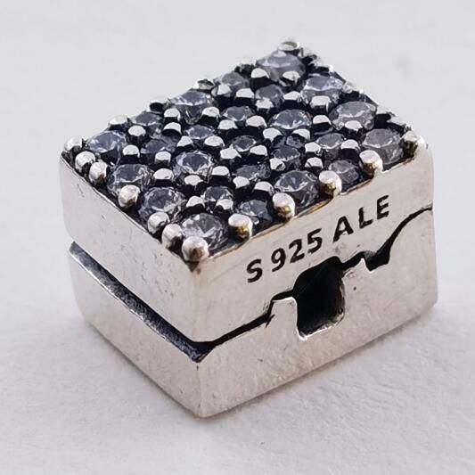 5A Pave Clear CZ Reflexion Clip For Bracelets
