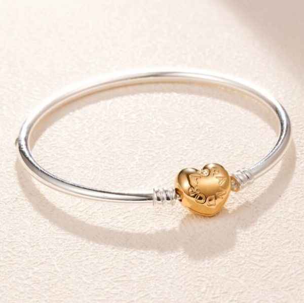 3mm Gold-plated Clasp AAA GRADE Sterling Silver Bangle