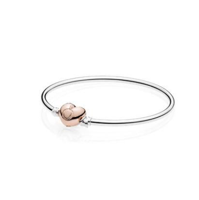 AAA GRADE ALE R Rose Clasp Sterling Silver Bangle