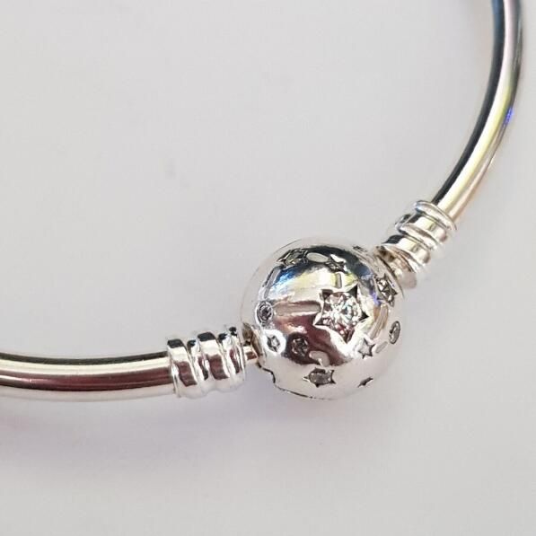 AAA GRADE S925 ALE 5A-Clear-CZ Sterling Silver Bangles