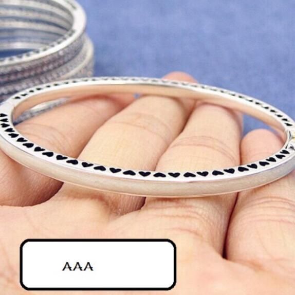 AAA GRADE S925 ALE Enamel&Pave Sterling Silver Bangles