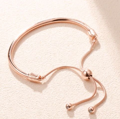 AAA GRADE  ROSE Gold-plated ALE R Sterling Silver Bangles