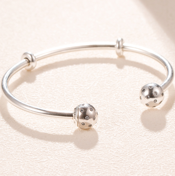 AAA GRADE S925 ALE Pave Sterling Silver Bangles