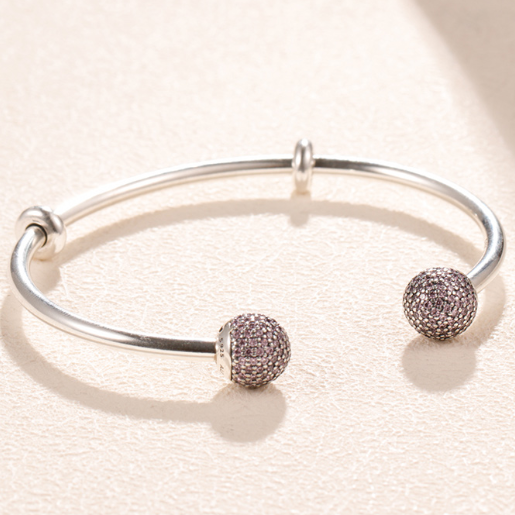 AAA GRADE S925 ALE Pave Sterling Silver Bangles