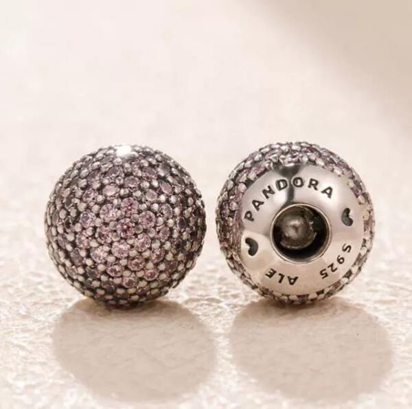 2PCS AAA GRADE S925 ALE 5A-Pink CZ Clasp for Bangles
