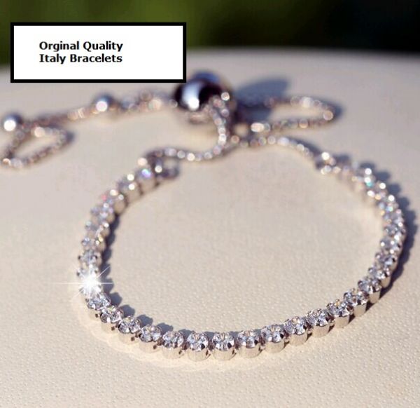 Italy Import Sparkling Slider Tennis S925 ALE  Bracelets