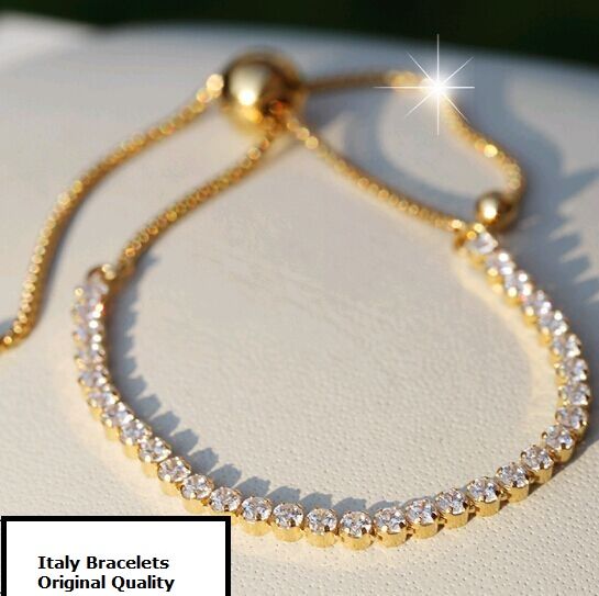 Italy Import Sparkling Slider Shine Tennis S925 ALE Bracelets