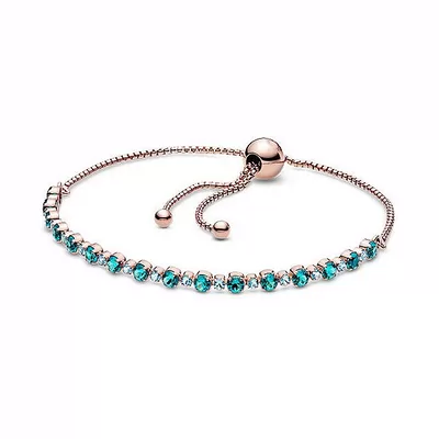 Italy Import Sparkling Slider Tennis Rose S925 ALE R Bracelets