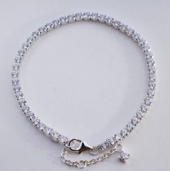 Italy Import Sparkling Slider Tennis S925 ALE Bracelets