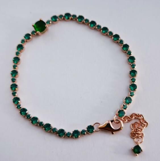 Rose Gold-plated Sparkling Slider Tennis Bracelets