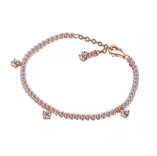 Rose Gold-plated Sparkling Slider Tennis Bracelets