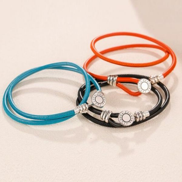 AAA GRADE S925 ALE Blue Leather Bracelets