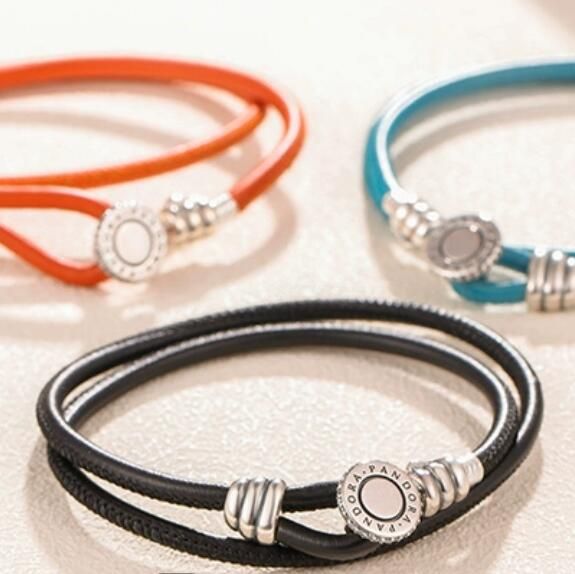 AAA GRADE S925 ALE Black Leather Bracelets