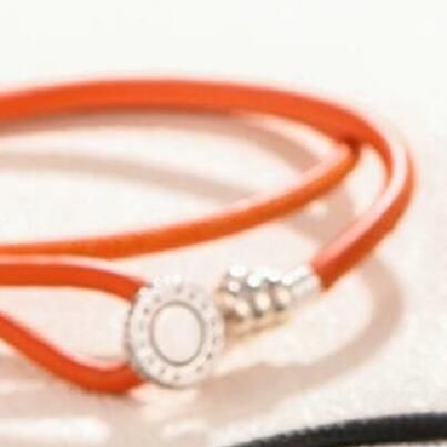 AAA GRADE S925 ALE Orange Leather Bracelets