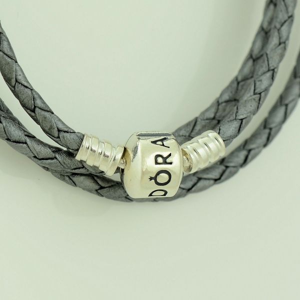Grey Double Leather Bracelets