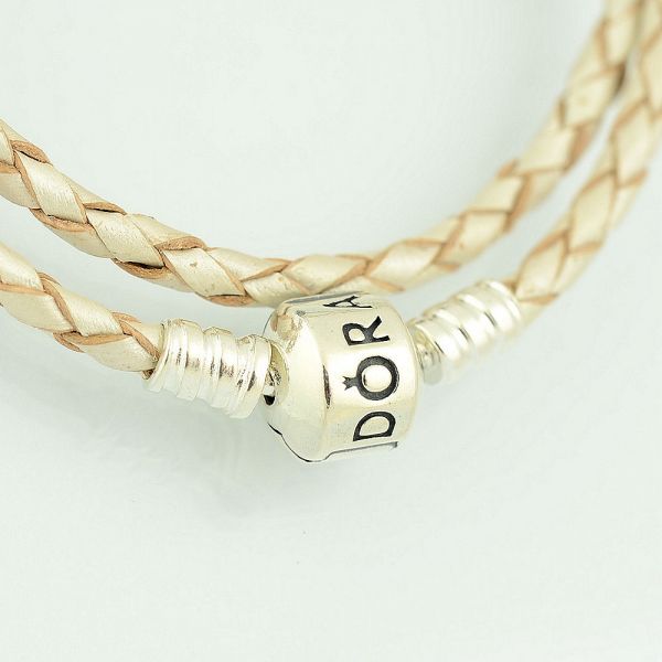 Beige Double Leather Bracelets