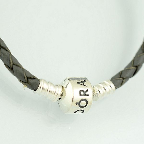 Grey Leather Single Bracelets