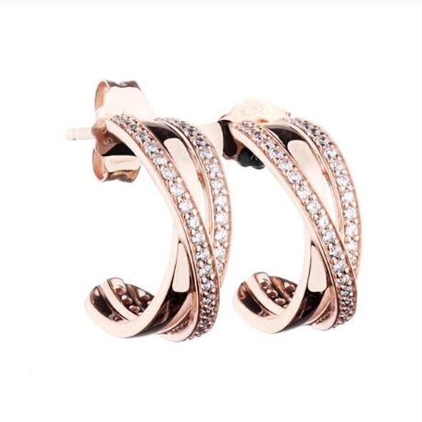 AAA GRADE Rose Gold Plated Hook Earrings