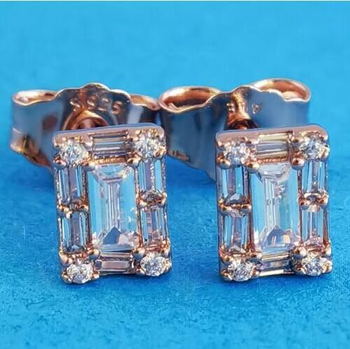 AAA GRADE Rose Gold Plated Stud Earrings