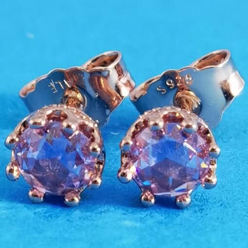 AAA GRADE Rose Gold Plated Stud Earrings