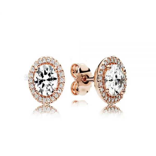 AAA GRADE Rose Gold Plated Stud Earrings