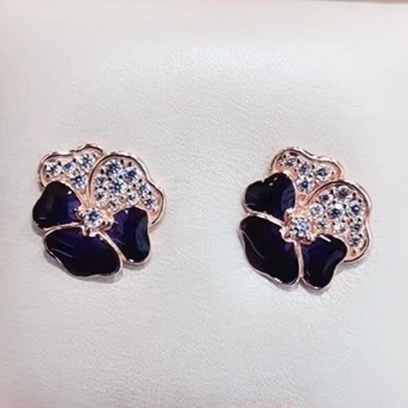 AAA GRADE Rose Gold Plated Stud Earrings