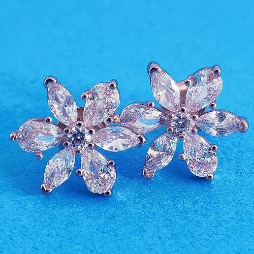 AAA GRADE Rose Gold Plated Stud Earrings