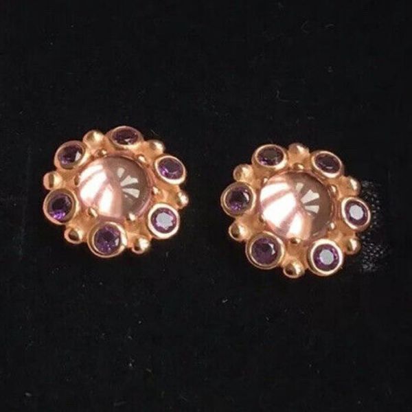 AAA GRADE Rose Gold Plated Stud Earrings