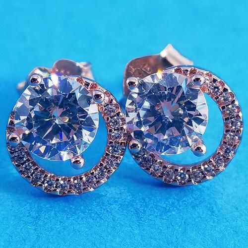 AAA GRADE Rose Gold Plated Stud Earrings