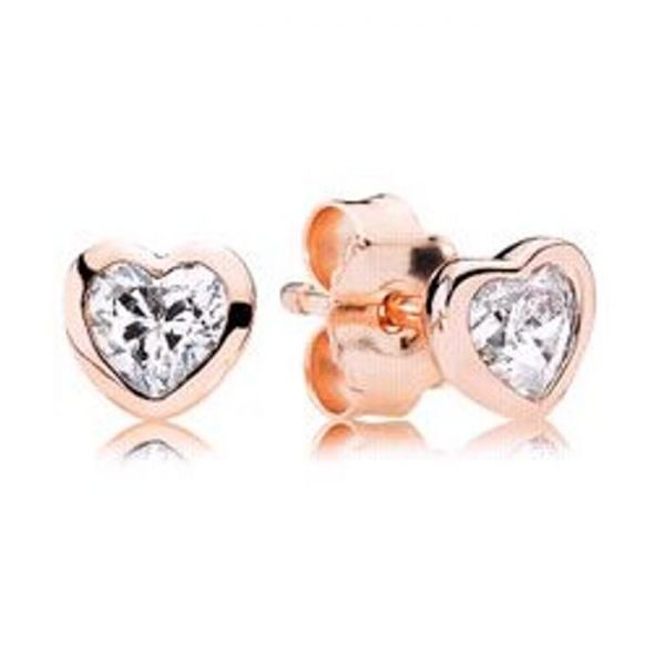 AAA GRADE Rose Gold Plated Stud Earrings