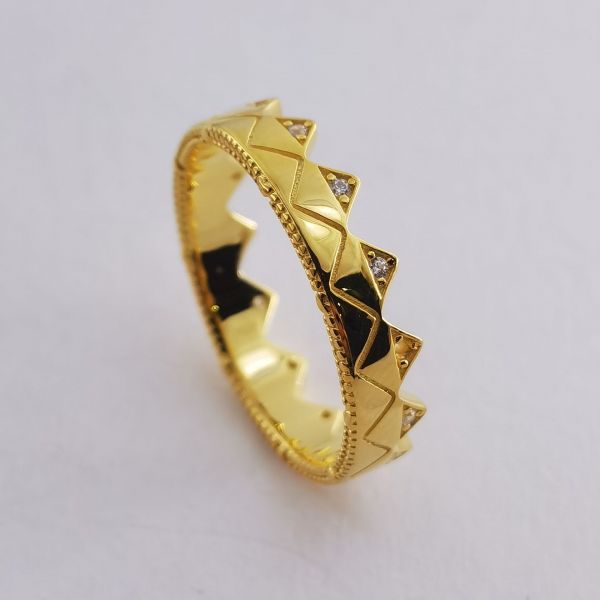 18K Goldplated AAA GRADE S925 ALE Regal Crown Rings