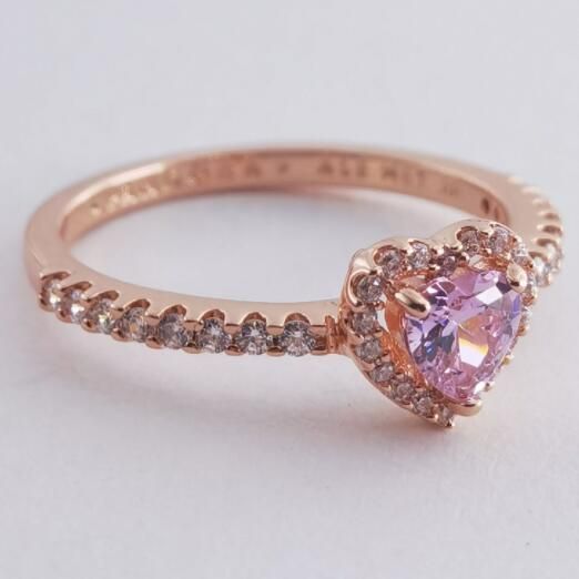 Pink-5A- CZ Rose AAA GRADE S925 ALE Rings