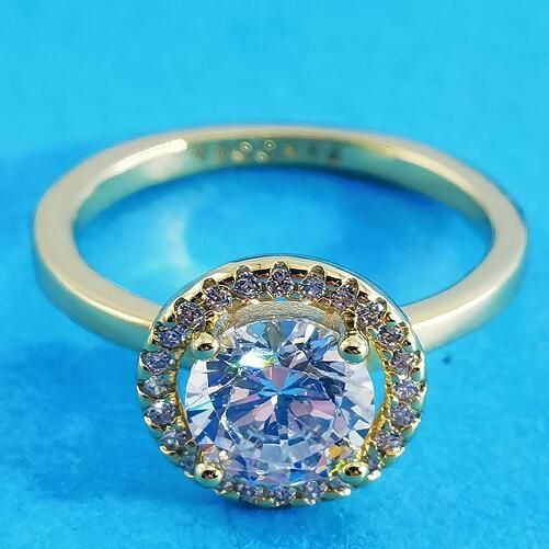 Clear-5A-CZ AAA 18K Goldplated GRADE S925 ALE Rings
