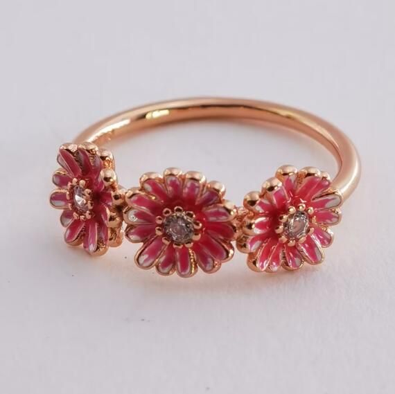 Clear-5A-CZ Rose AAA GRADE S925 ALE Rings