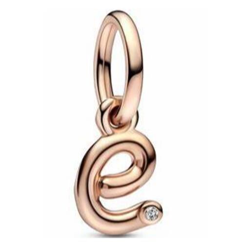 Rose Gold-Plated Dangle Letter Charms