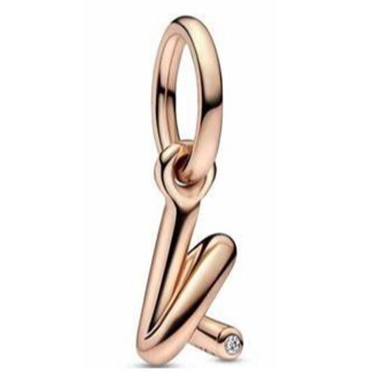 Rose Gold-Plated Dangle Letter Charms