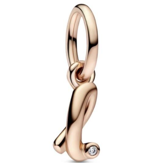 Rose Gold-Plated Dangle Letter Charms
