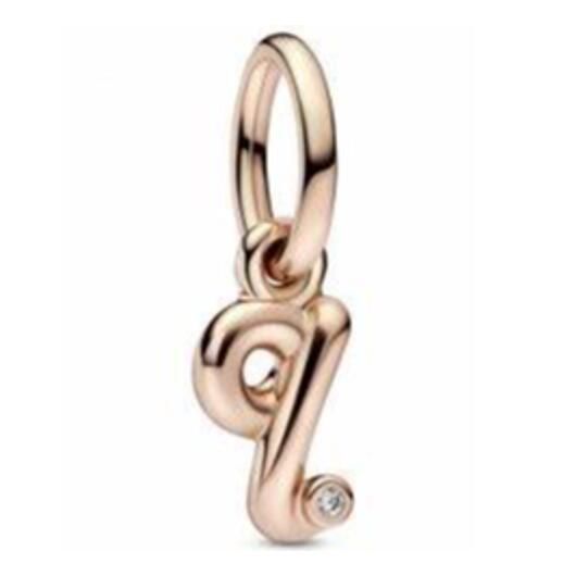 Rose Gold-Plated Dangle Letter Charms