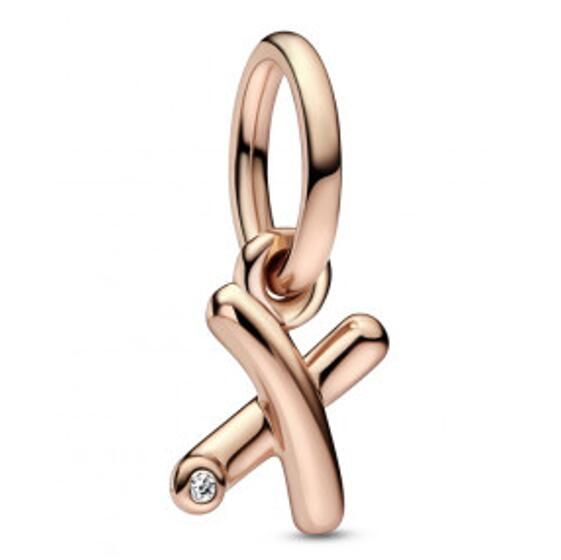 Rose Gold-Plated Dangle Letter Charms