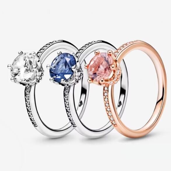 Blue-5A-CZ AAA GRADE S925 ALE Rings